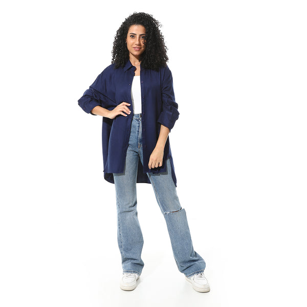 Navy-blue-poplin-shirt-long-sleeves
