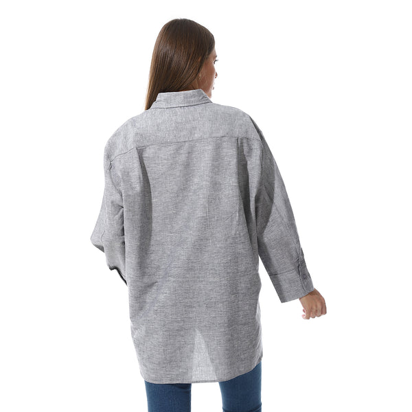 Solid_Grey_Long_Sleeves_Buttoned_Basic_Shirt