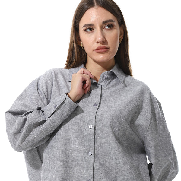 Solid_Grey_Long_Sleeves_Buttoned_Basic_Shirt