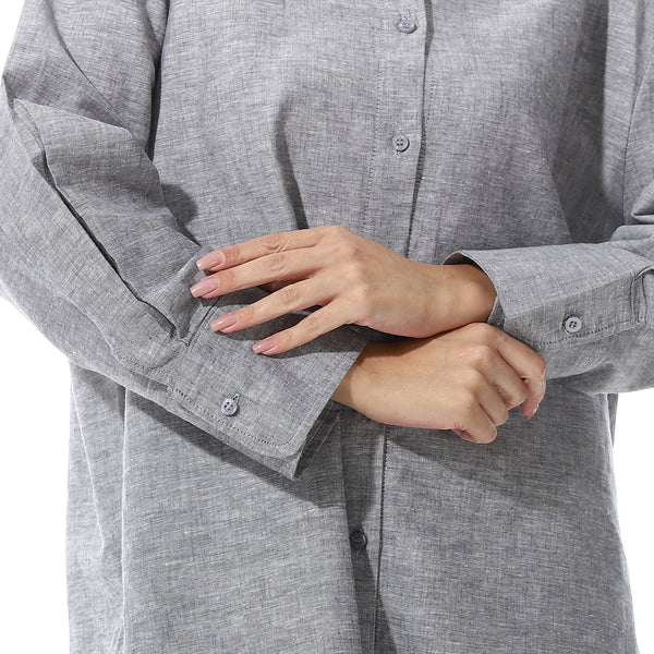 Solid_Grey_Long_Sleeves_Buttoned_Basic_Shirt