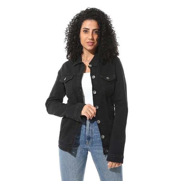 Casual_Long_Sleeves_Denim_Jacket_-_Grey