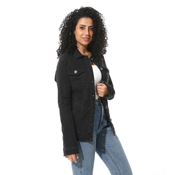 Casual_Long_Sleeves_Denim_Jacket_-_Grey