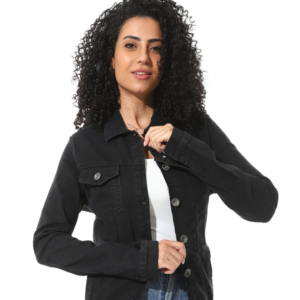 Casual_Long_Sleeves_Denim_Jacket_-_Grey