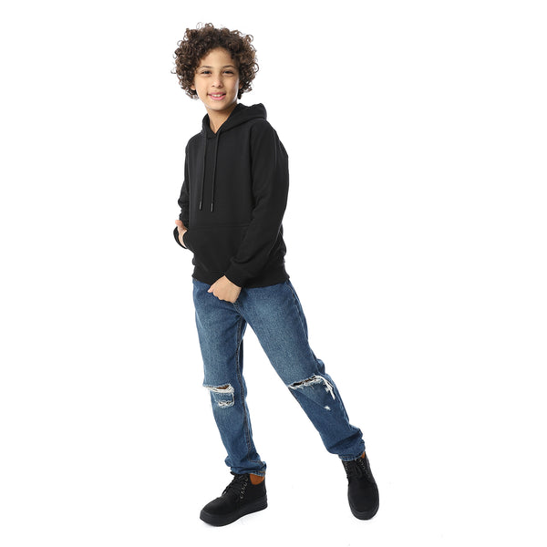 Slip_On_Fleeced_Boys_Hoodie_-_Black