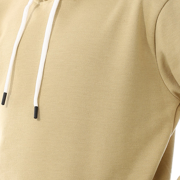 Long Sleeves Beige Slip On Hoodie For Boys