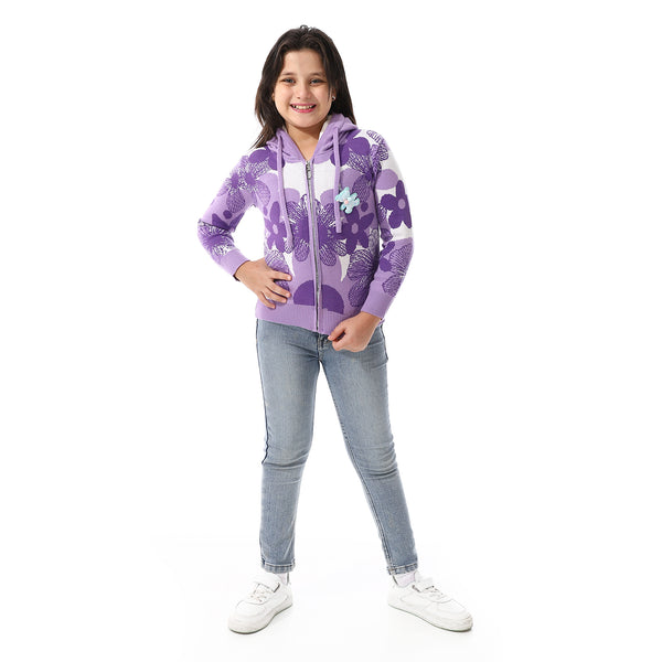 Girls_Self_Patterned_Sweatshirt_With_A_Pin-on_Toy