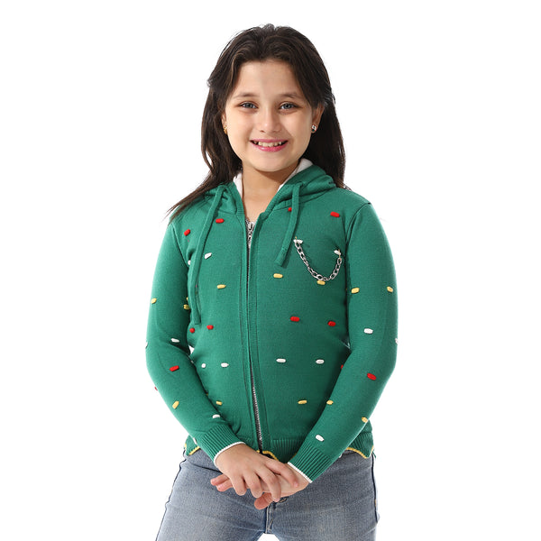 Padded_Prominent_Sweatshirt_For_Girls_GREEN