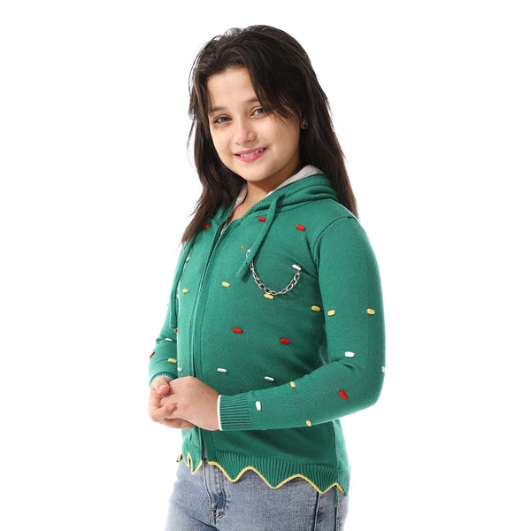 Padded_Prominent_Sweatshirt_For_Girls_GREEN