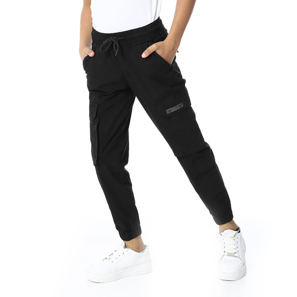Black_Elastic_Waist_Boys_Cargo_Pants
