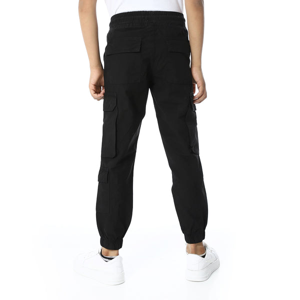 Black_Elastic_Waist_Boys_Cargo_Pants