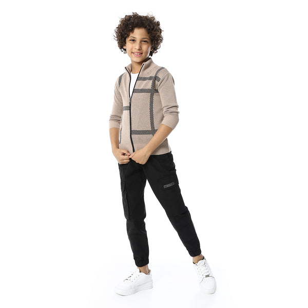 Black_Elastic_Waist_Boys_Cargo_Pants