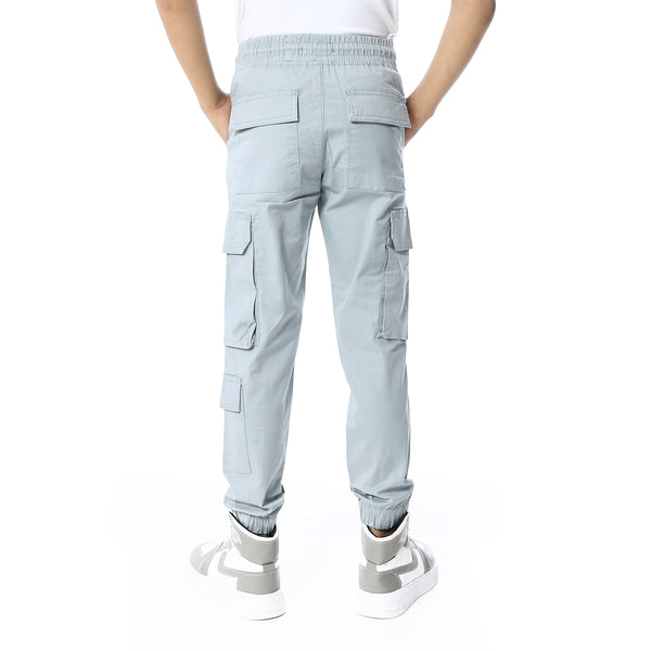 Greyish_Blue_Elastic_Waist_Boys_Cargo_Pants