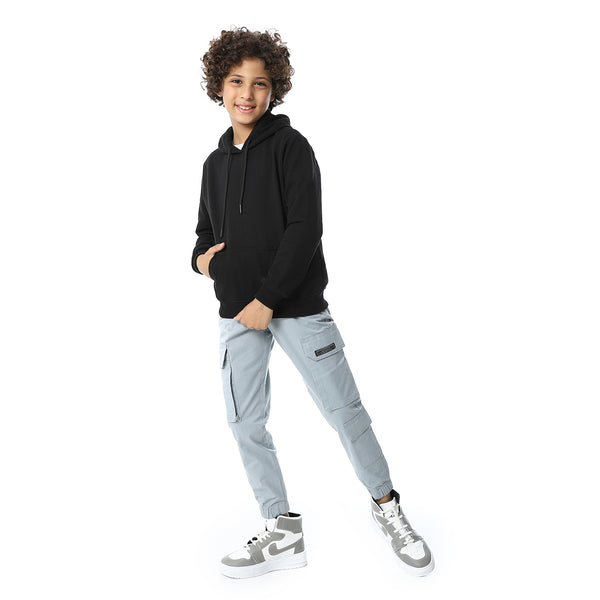 Greyish_Blue_Elastic_Waist_Boys_Cargo_Pants