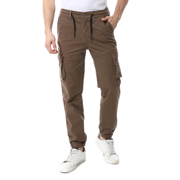 Cafe Fly Zipper Button Cargo Pants