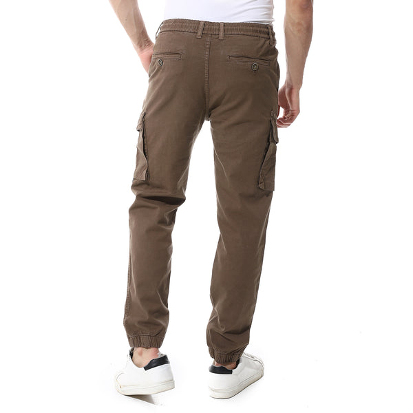 Cafe Fly Zipper Button Cargo Pants