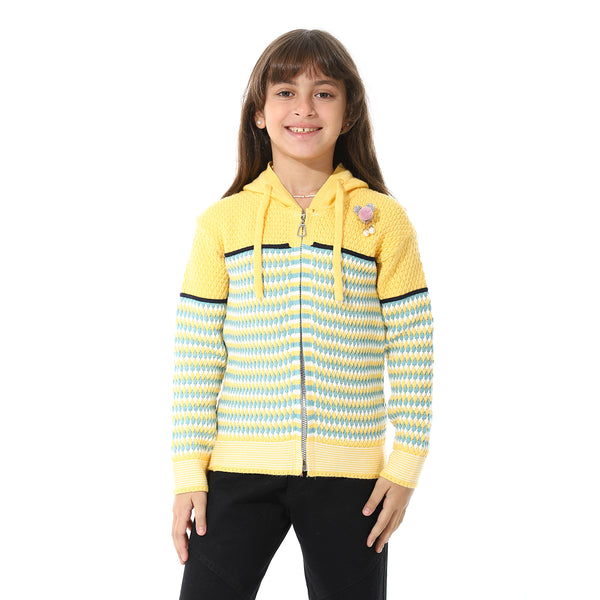 Girls_Hooded_Neck_Long_Sleeve_Knitted__Sweater_-_Yellow,_White_&_Mint_Green