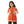 Acrylic Girls Dress With Self Pattern Jacket Orange