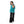 Acrylic Girls Dress With Self Pattern Jacket Turquoise