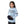 Acrylic Girls Dress With Self Pattern Jacket Light Blue