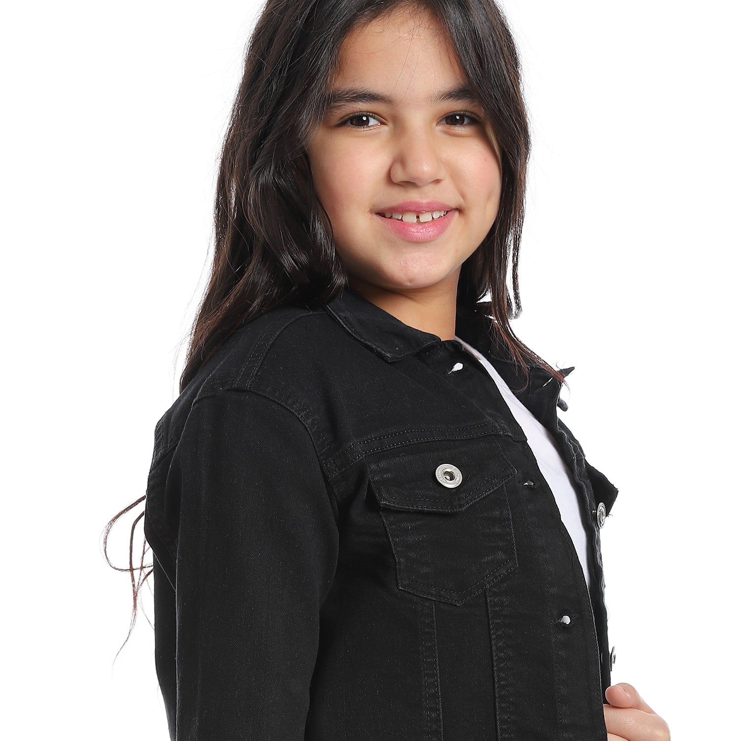 Plain_Black_Denim_Girls_Jacket