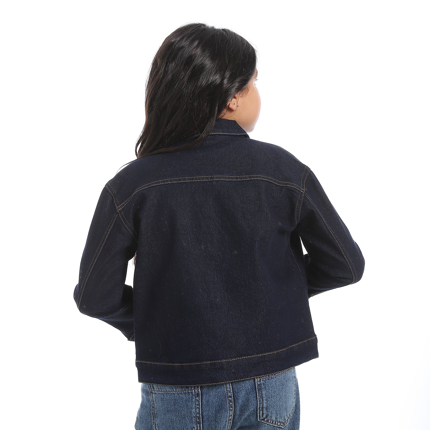 Plain_Blue_Black_Denim_Girls_Jacket
