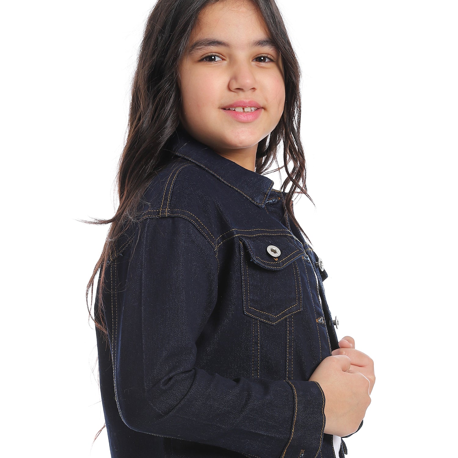 Plain_Blue_Black_Denim_Girls_Jacket