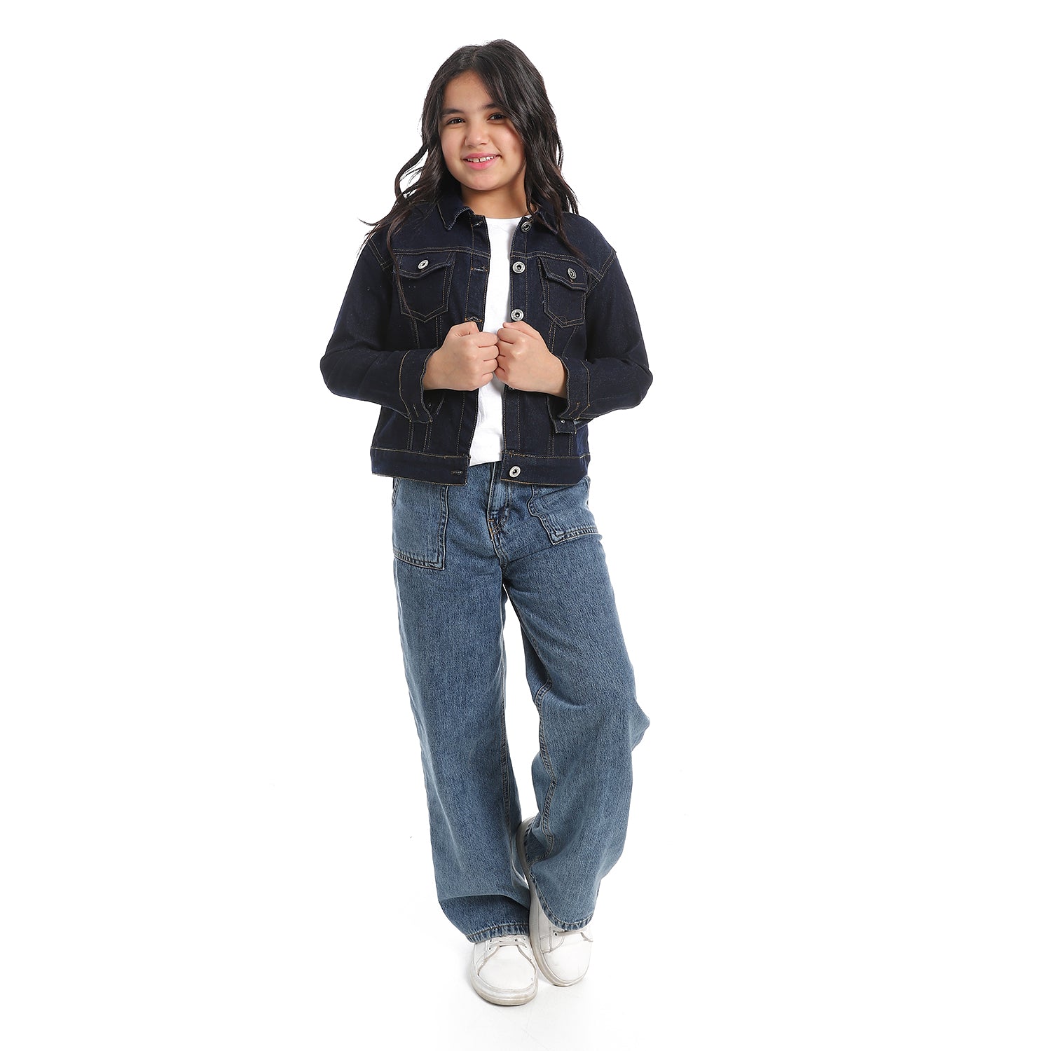 Plain_Blue_Black_Denim_Girls_Jacket
