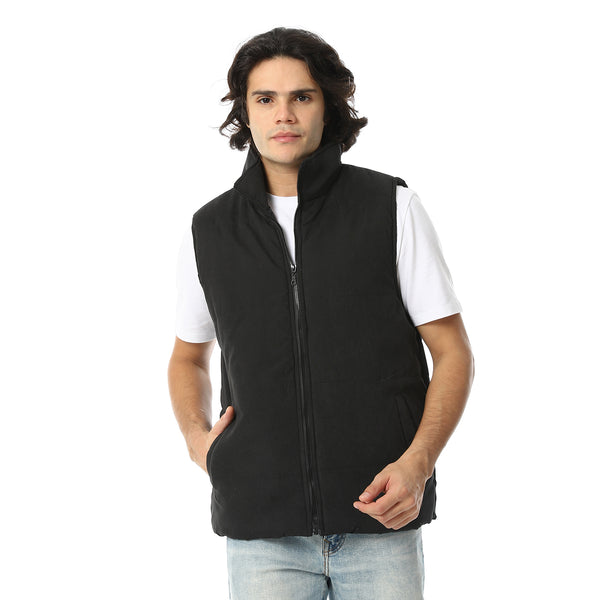Basic_Turtle_Neck_Bomber_Vest_-_Black