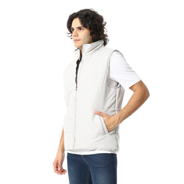 Basic_Turtle_Neck_Bomber_Vest_-_Silver