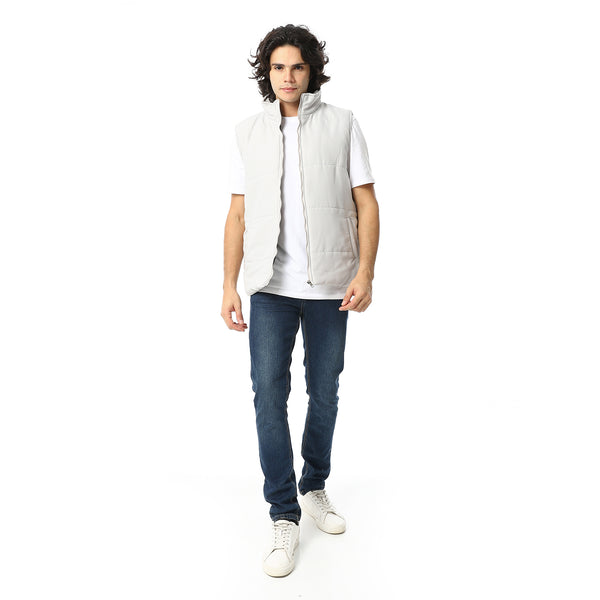 Basic_Turtle_Neck_Bomber_Vest_-_Silver