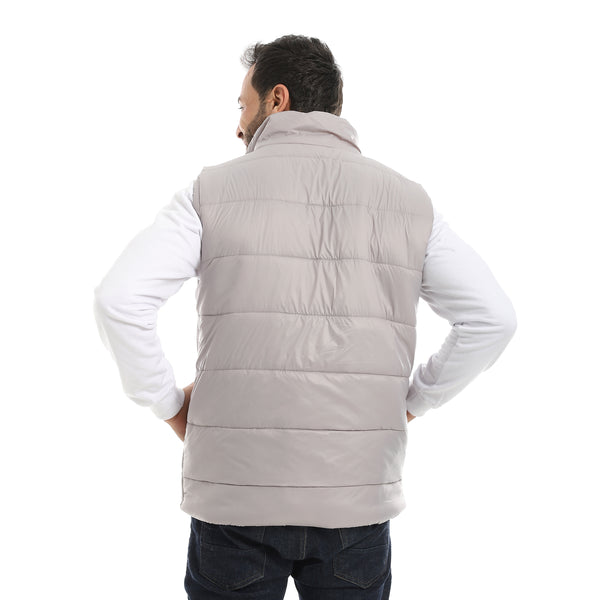 Basic_Turtle_Neck_Bomber_Vest_-_Silver