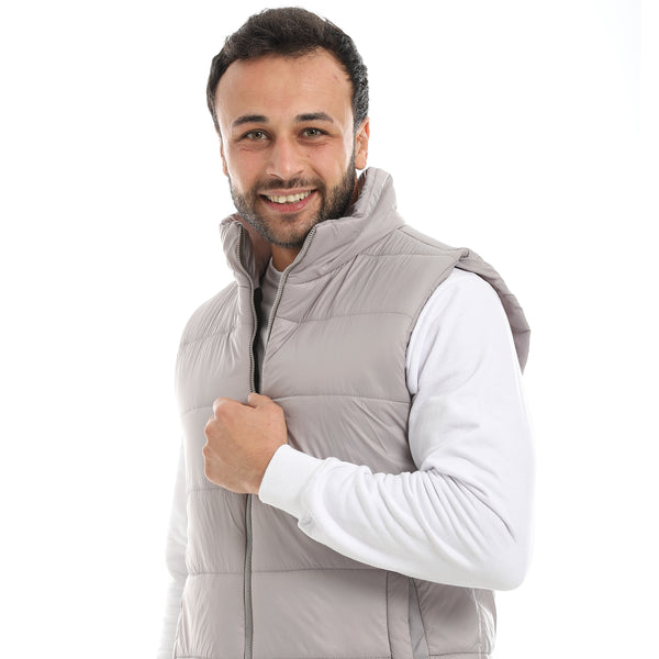 Basic_Turtle_Neck_Bomber_Vest_-_Silver