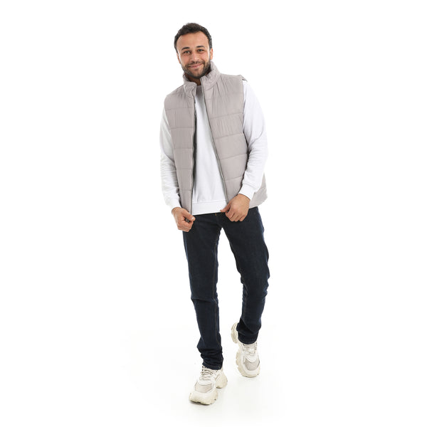 Basic_Turtle_Neck_Bomber_Vest_-_Silver