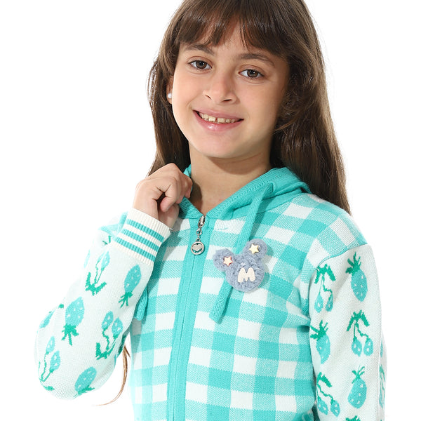 Girls_Checker_Knitted__Sweater_-_Mint_Green_&_White