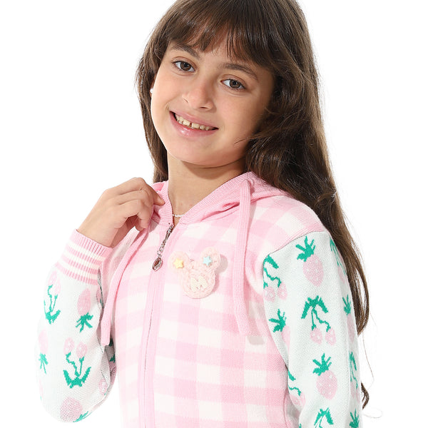 Girls_Checker_Knitted__Sweater_-_Pink_&_White
