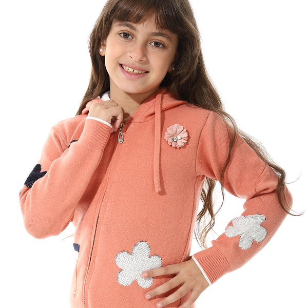 Hoodied_Zipped_Girls__Sweater_-_Lemon