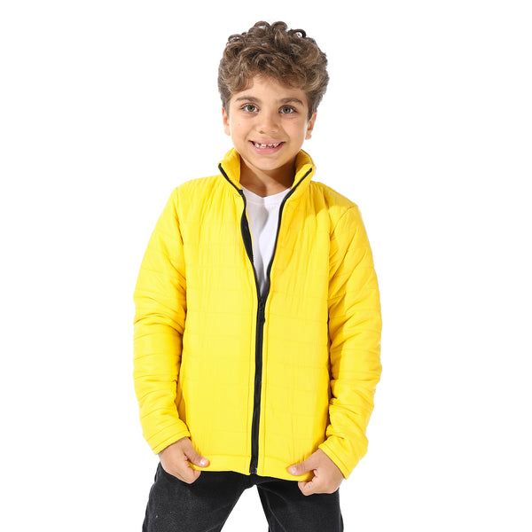 Boy's_Waterproof_Padded_Jacket_With_Fur_-_Yellow