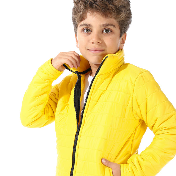 Boy's_Waterproof_Padded_Jacket_With_Fur_-_Yellow