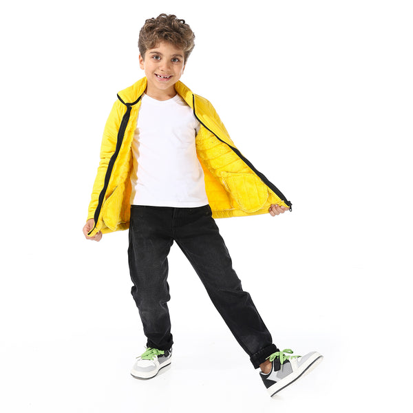 Boy's_Waterproof_Padded_Jacket_With_Fur_-_Yellow