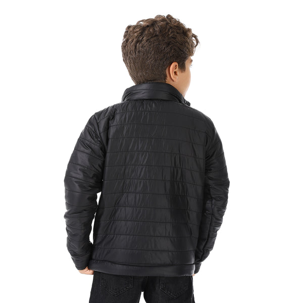 Boy's_Waterproof_Padded_Jacket_With_Fur_-_Black