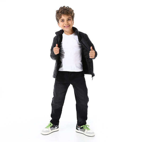 Boy's_Waterproof_Padded_Jacket_With_Fur_-_Black