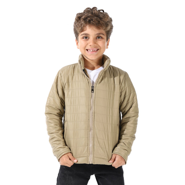 Boy's_Waterproof_Padded_Jacket_With_Fur_-_Dark_Beige