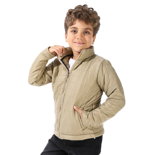 Boy's_Waterproof_Padded_Jacket_With_Fur_-_Dark_Beige