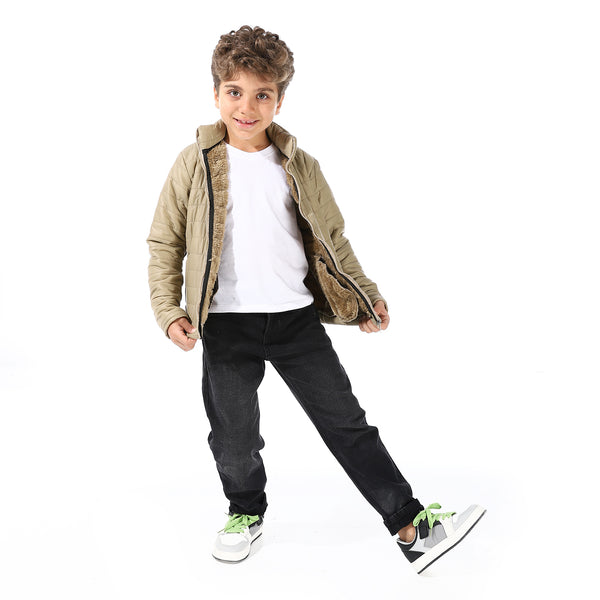 Boy's_Waterproof_Padded_Jacket_With_Fur_-_Dark_Beige