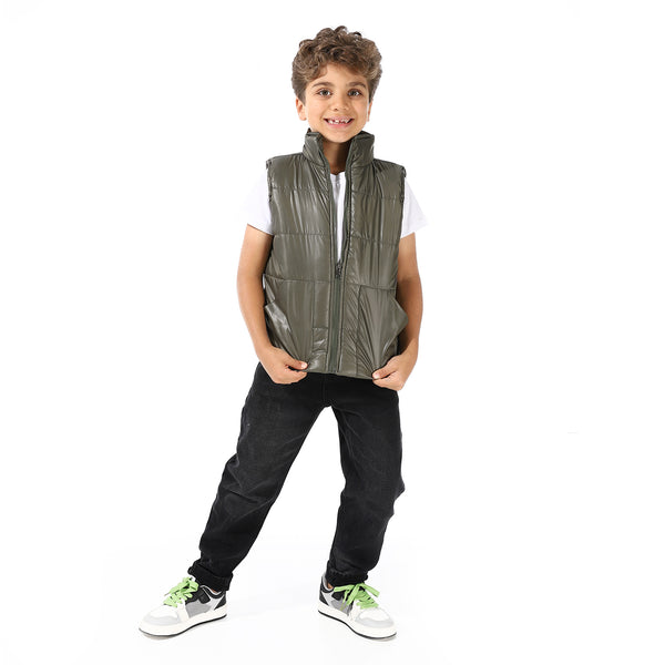 Turtle_Neck_Bomber_Vest_For_Boys_-_Olive