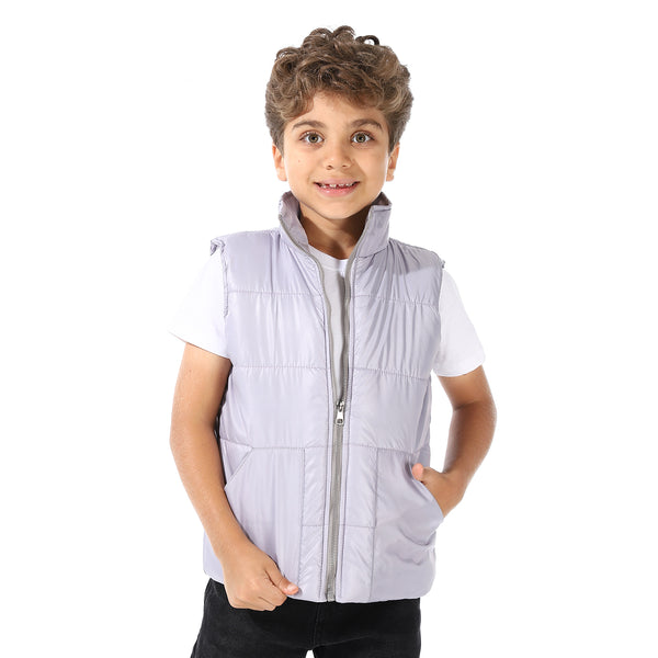 Turtle_Neck_Bomber_Vest_For_Boys_-_Silver