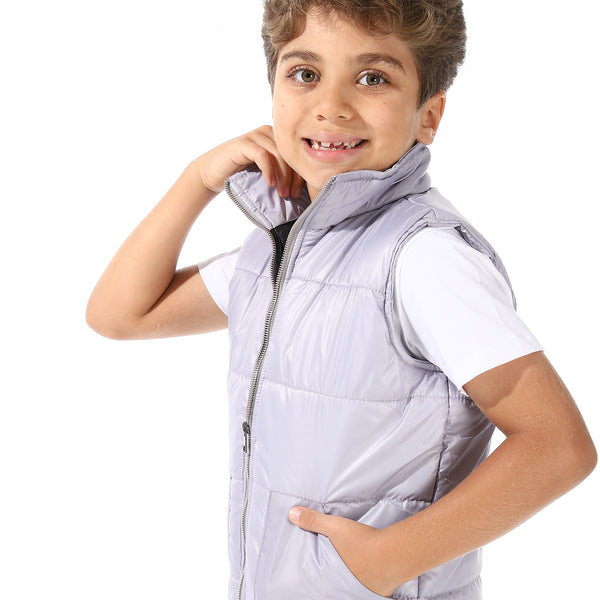 Turtle_Neck_Bomber_Vest_For_Boys_-_Silver