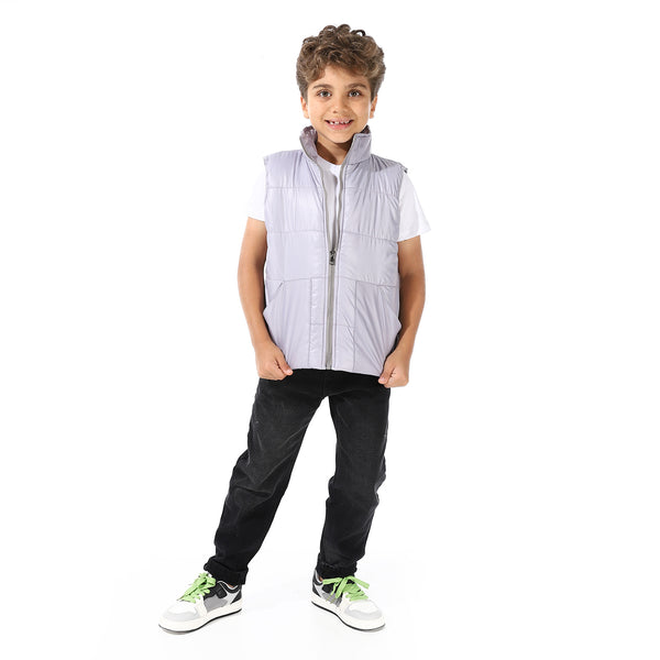 Turtle_Neck_Bomber_Vest_For_Boys_-_Silver