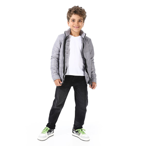 Boy's_Waterproof_Padded_Jacket_With_Fur_-_Silver