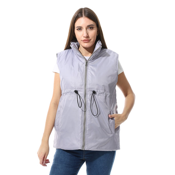 Chic_Sleevess_Zipped_Vest_Gray